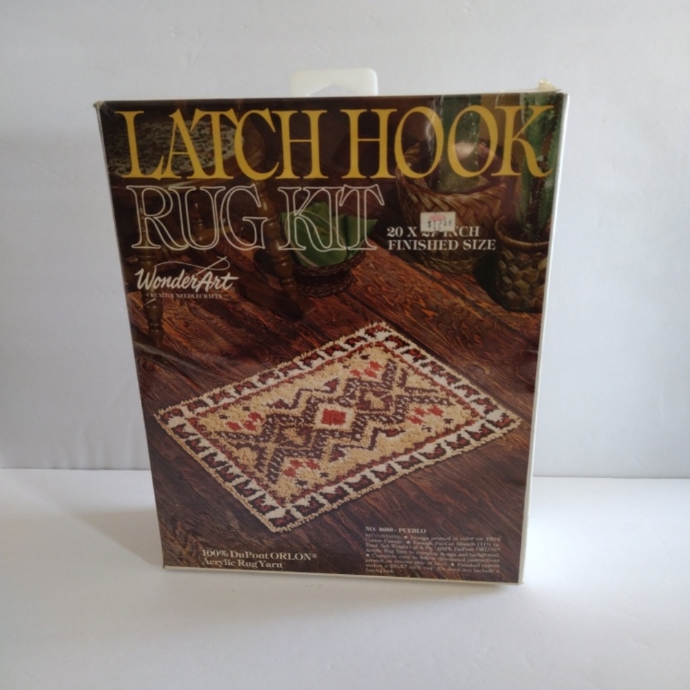 Wonder Art "Pueblo" Latch Hook Rug Kit - SEALED from the 70's - Southwest Design